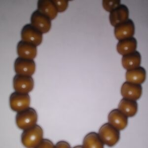 Wooden Bead Necklace in Warm Brown